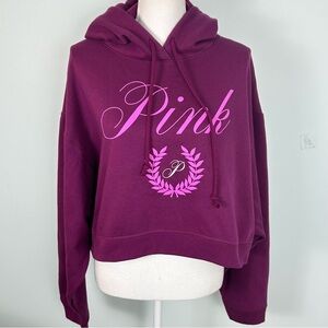 Victoria’s Secret PINK Cropped Hooded Magenta Sweatshirt